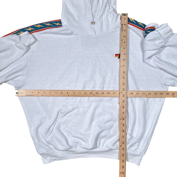 Aviator Nation White Hoodie with Multicolor Stripes - Picture 10 of 10